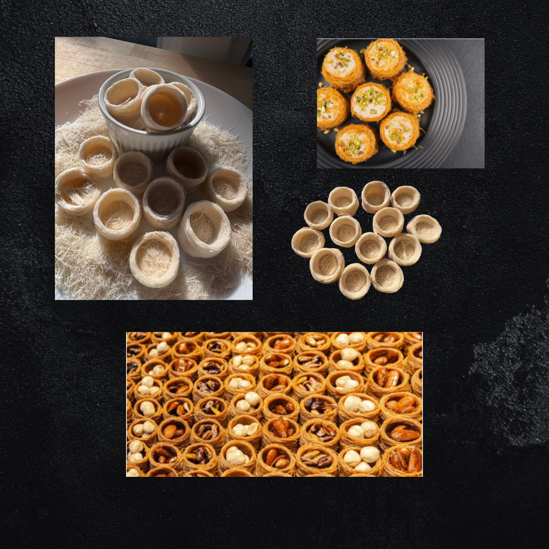 Lushpantry Raw Kataifi Nests | Bulk Box 1000 Nests - 13 kg