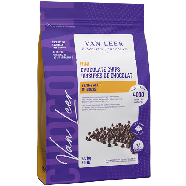 Van Leer Semi-Sweet Dark Chocolate Chips — 2.5 kg