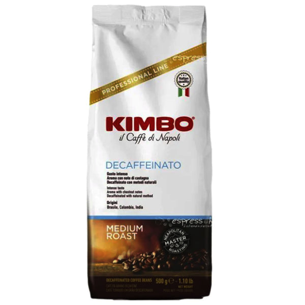 Kimbo Espresso Decaffeinato Coffee Beans — Case of 12 x 500 g