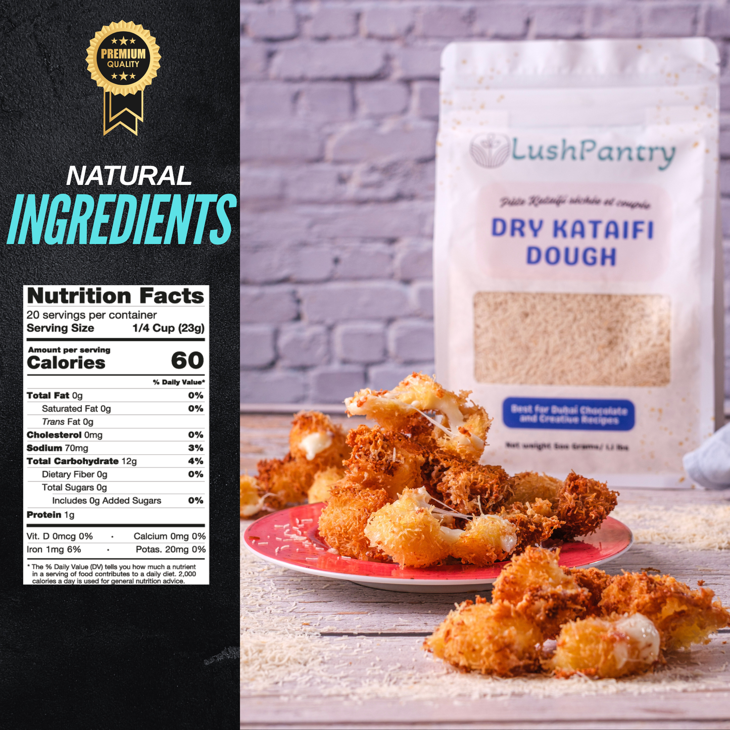 Lushpantry Kataifi Dough | 1.1 lbs- 500 grams