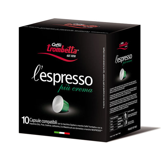 Caffe Trombetta Espresso Piu Crema Capsules — 10 pk