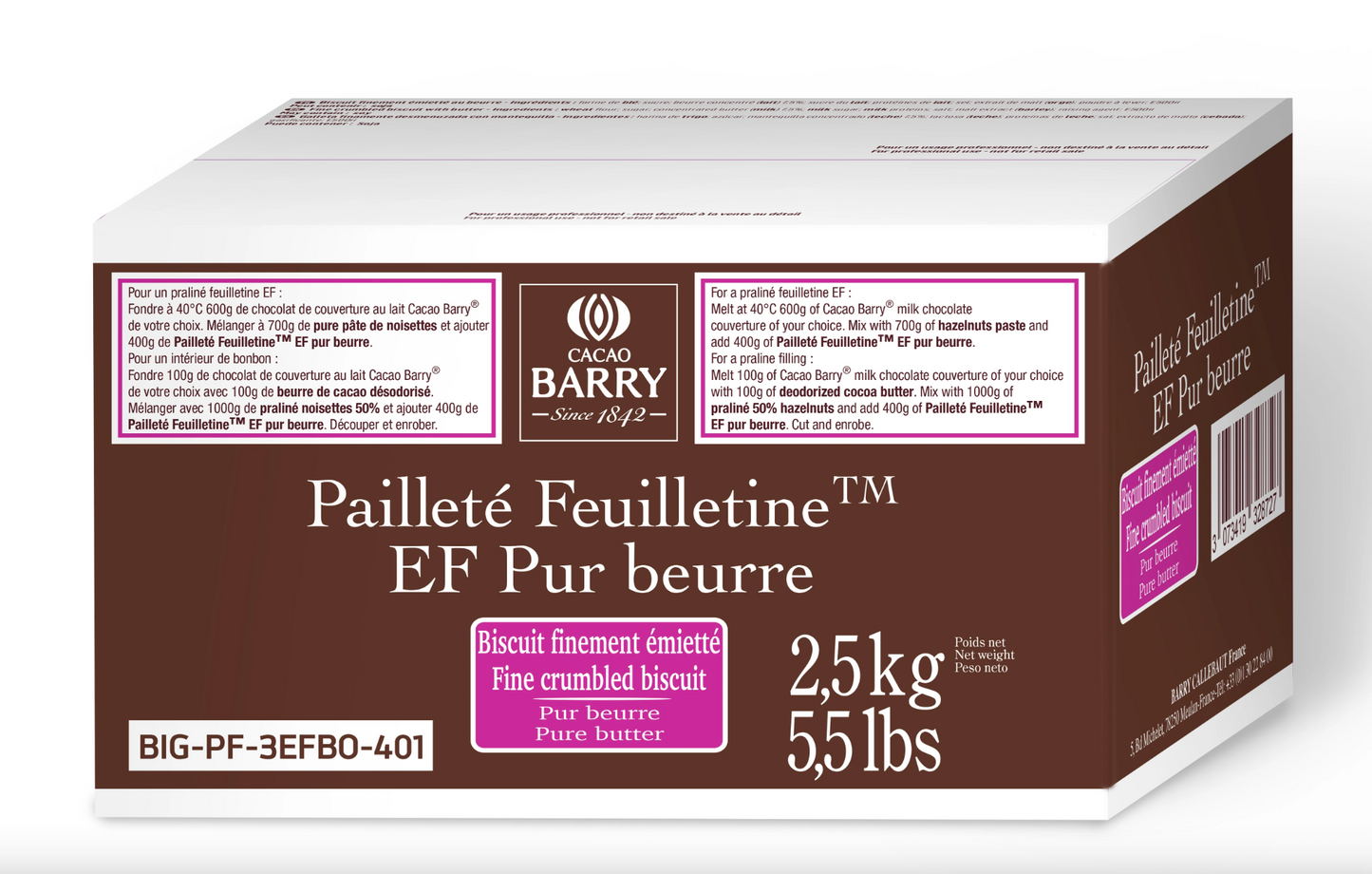 Cacao Barry Pailleté Feuilletine — 2.5 kg