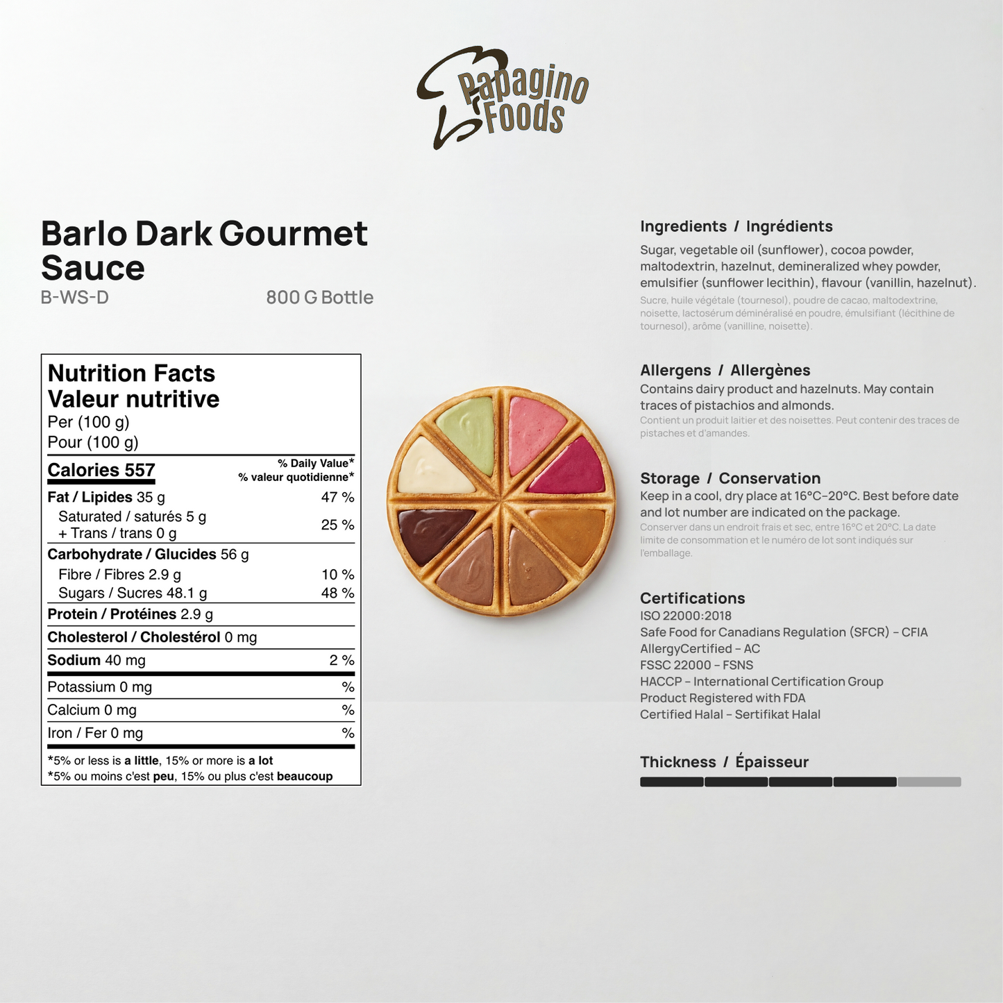 Barlo Dark Chocolate Gourmet Sauce — Bundle 3 x 800 g