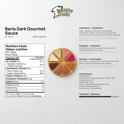 Barlo Dark Chocolate Gourmet Sauce — Bundle 3 x 800 g