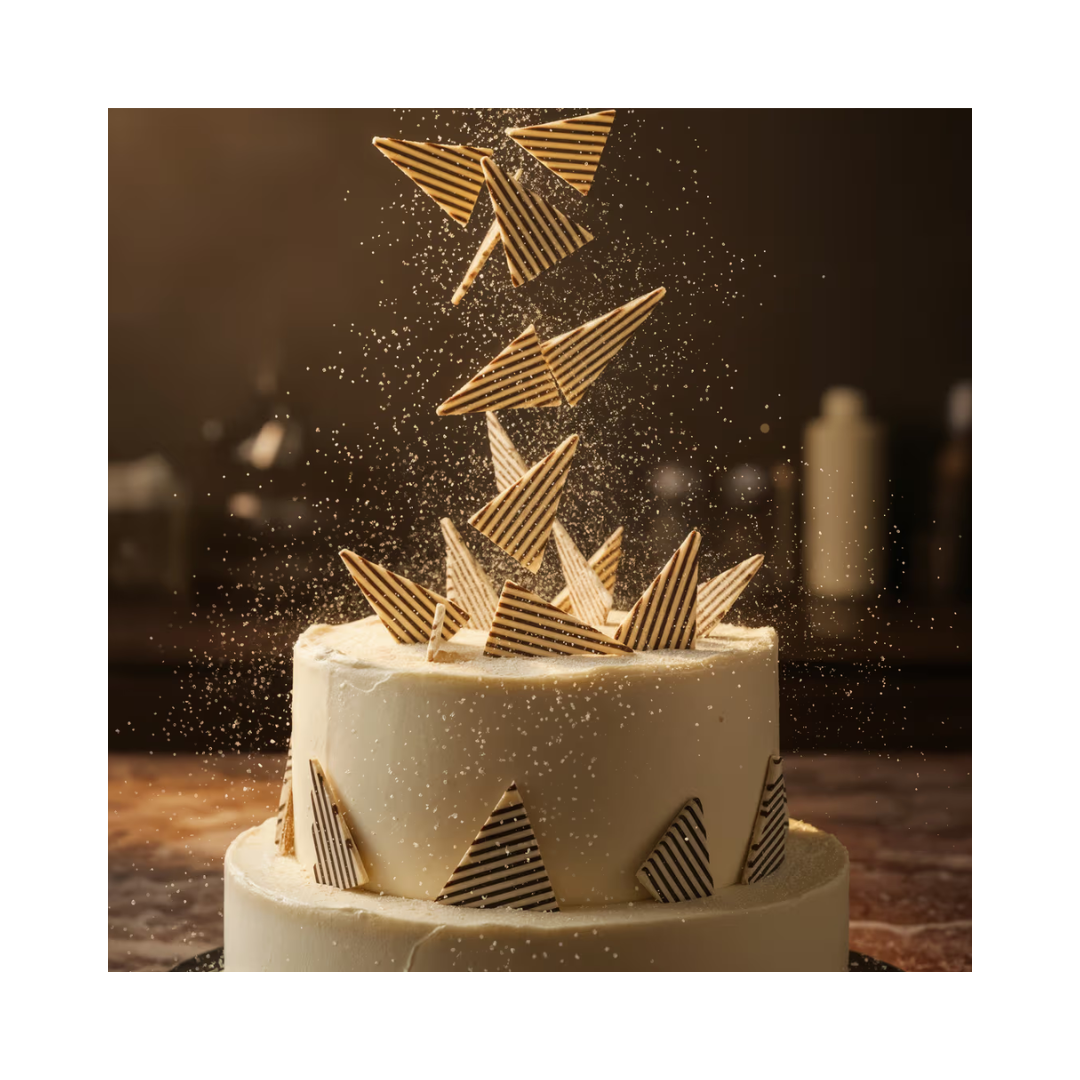 Barlo Striped Chocolate Triangles — 1 kg (435 pcs)