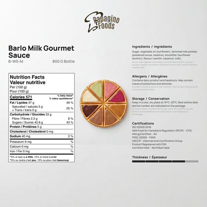 Barlo Milk Chocolate Gourmet Sauce — Bundle 3 x 800 g